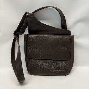 FOSSIL Brown 100% Leather Crossbody Bag Purse 75082 Adjustable Strap EUC